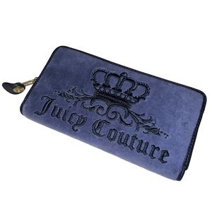 y2k Juicy Couture blue velour long wallet